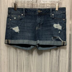 Denim Blue Distressed short Shorts